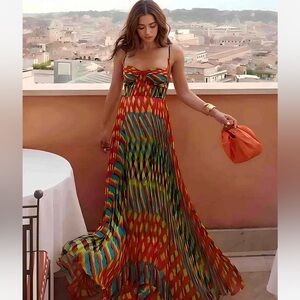 Colorful Geometric Maxi Dress